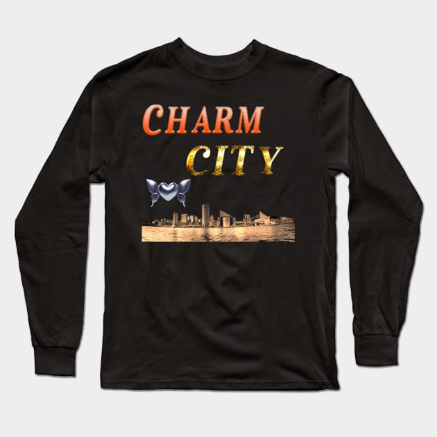 BALTIMORE CHARM CITY DESIGN Long Sleeve T-Shirt by The C.O.B. Store